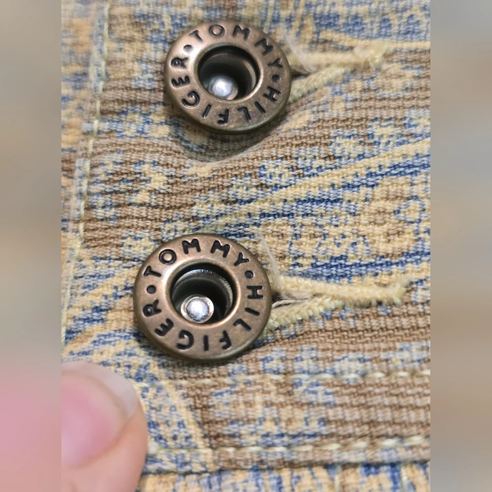 Vintage Women's Tommy Hilfiger Paisley Print Jeans Size 4 Brown, Blue & Tan - Picture 4 of 8